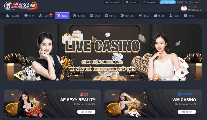 CASINO EE88: Trải nghiệm hấp dẫn và đáng tin cậy